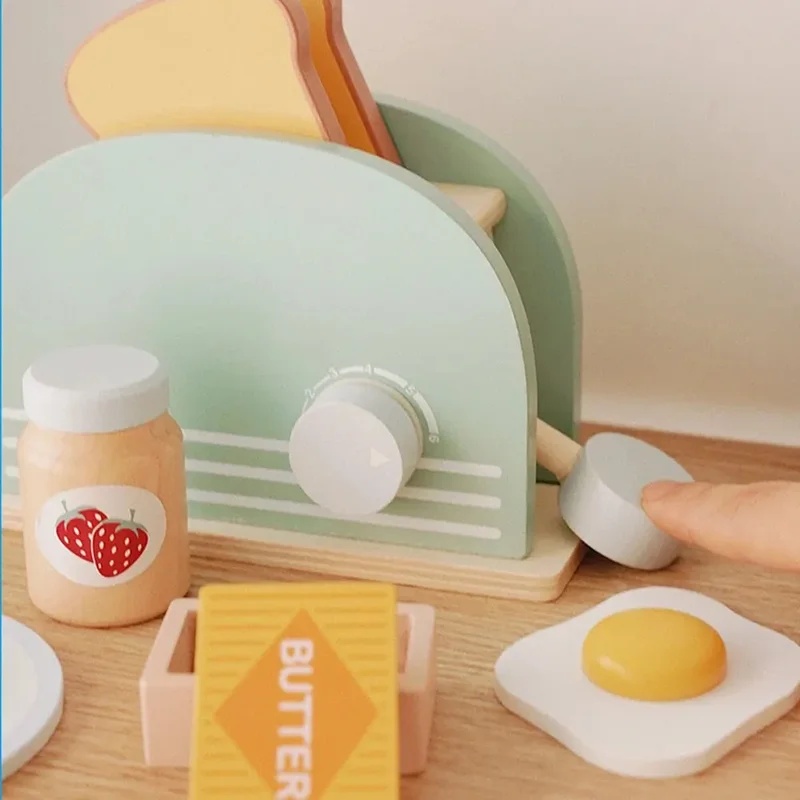 Wooden Simulation Toaster Toy  - Kids Outdoor Kitchen Accessories recension och pris
