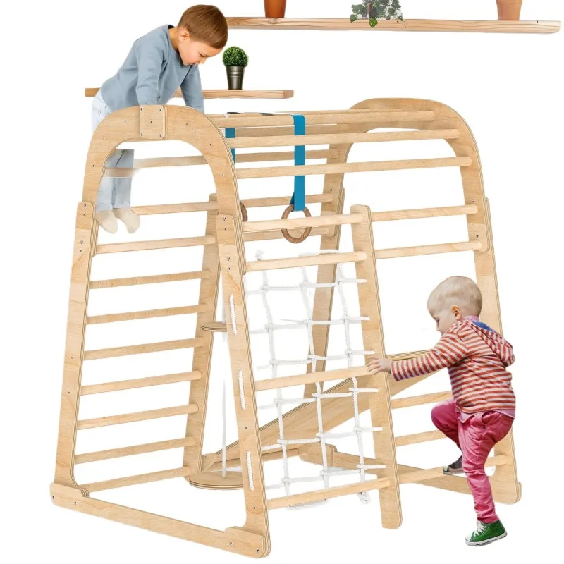 Solid wood children's slide wo - Kids Outdoor Climbing Frame recension och pris